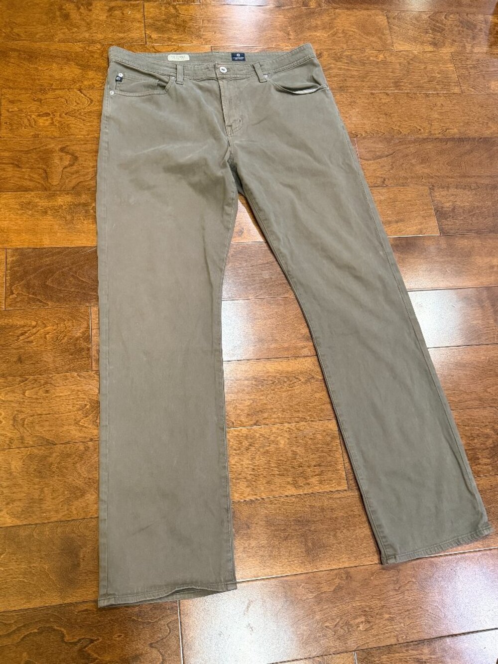AG Adriano Goldschmied Protege Straight Leg Pants Mens 38x34 Olive Army Green